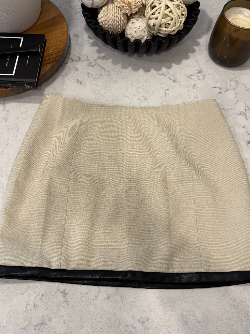 White Fox Run To You Mini Skirt/Oatmeal - Small